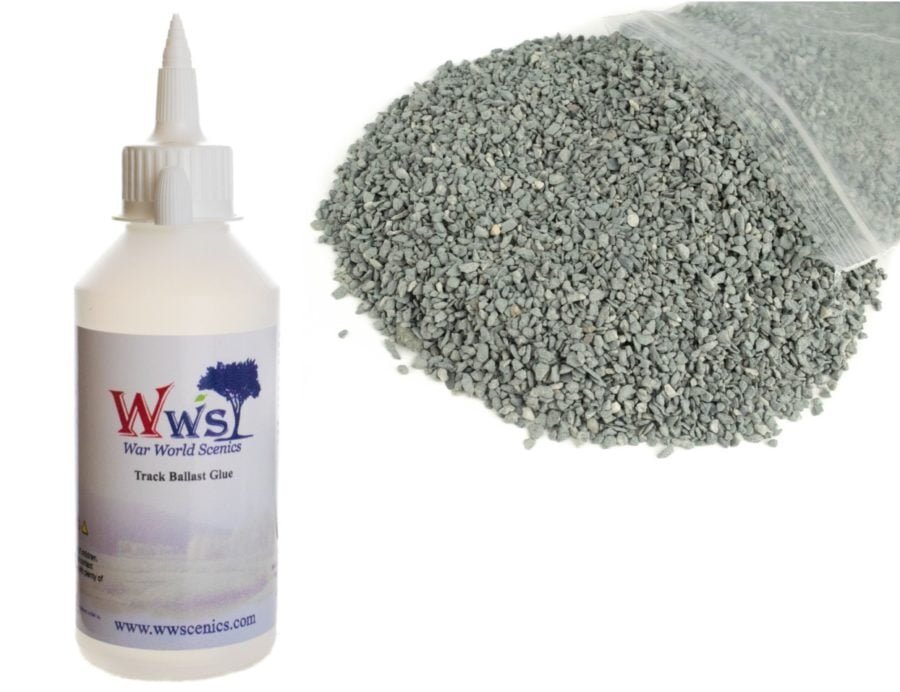 Fine Dark Grey Ballast & Track Ballast Glue WWScenics