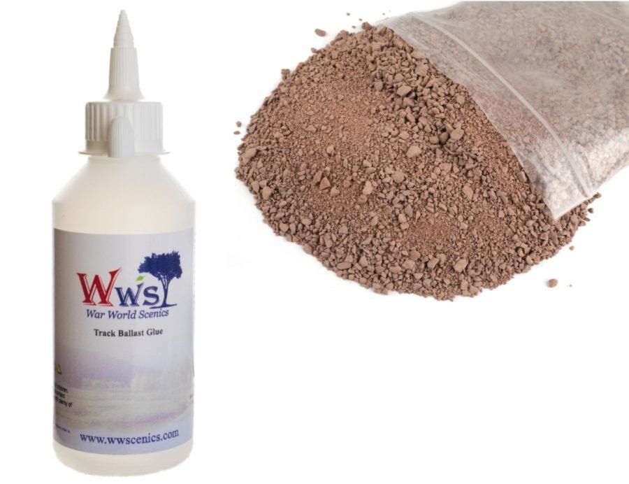 Fine Red Mixed Ballast & Track Ballast Glue WWScenics