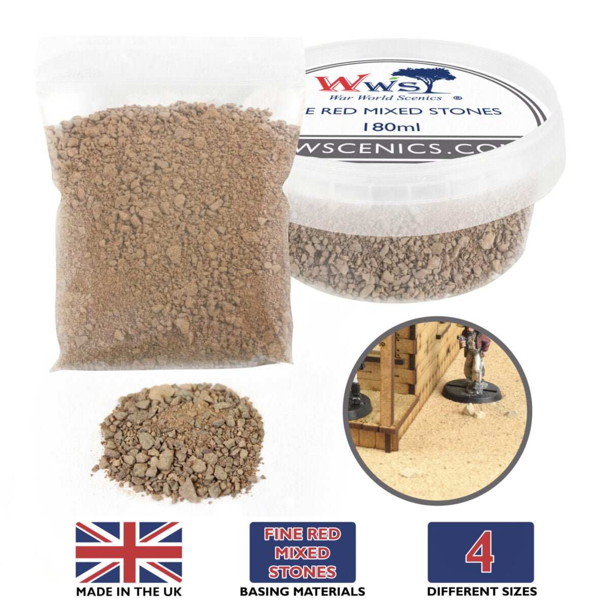 Sand & Stones for Miniature Basing - Scenery Workshop - Scenery Workshop BV - Everything you need for Scenery and Model Building