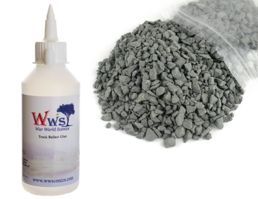 Large Grade Dark Grey Ballast & Track Ballast Glue WWScenics