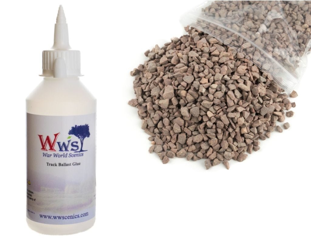 Large Grade Mixed Red Ballast & Track Ballast Glue WWScenics