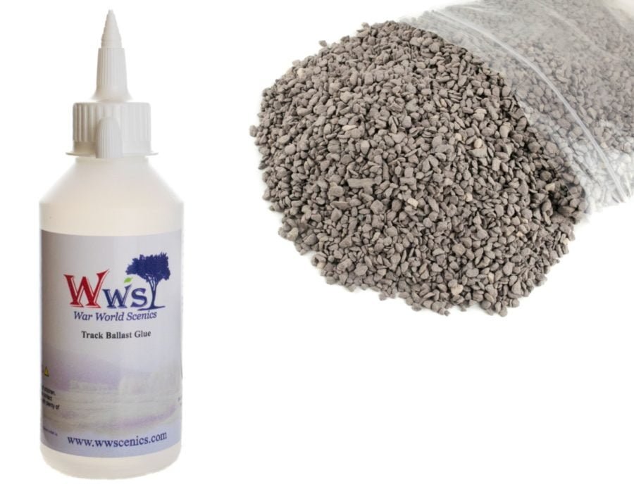 Medium Grade Plum Ballast & Track Ballast Glue Railway Modelling WWScenics