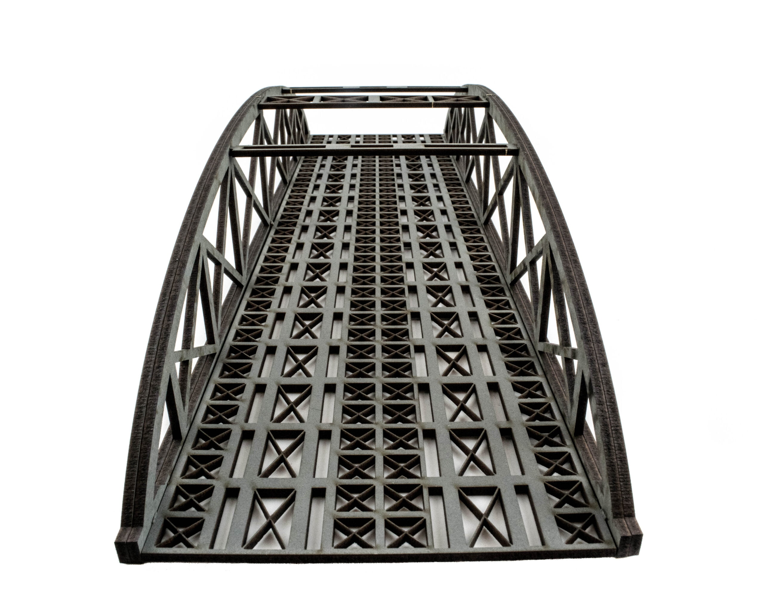 OO/HO Model Railway WWS Double Track Hi-Detail Red MDF Bowstring Bridge 560mm 