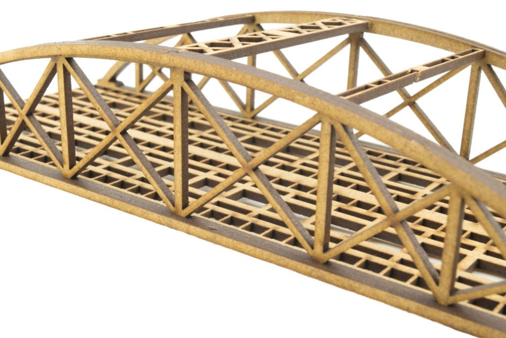 N Gauge Double Track MDF Bowstring Bridge (Choose Colour) Scale Model Buildings