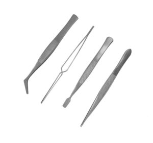 Set Of 4 Stainless Steel Tweezers
