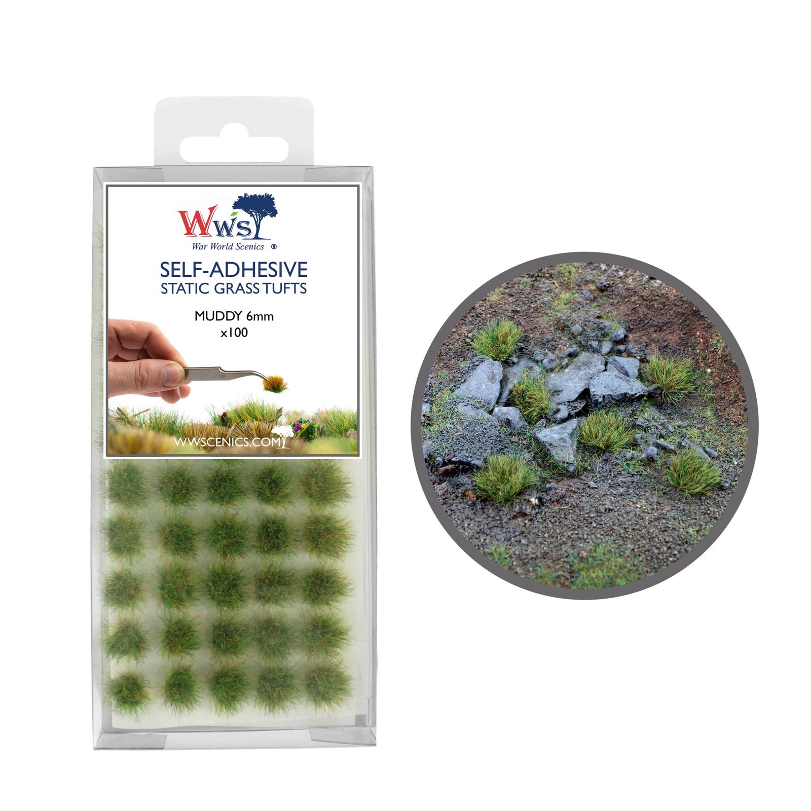 100 Static Grass Tufts Poppy Red 6mm Model Railway Wargame Scenery