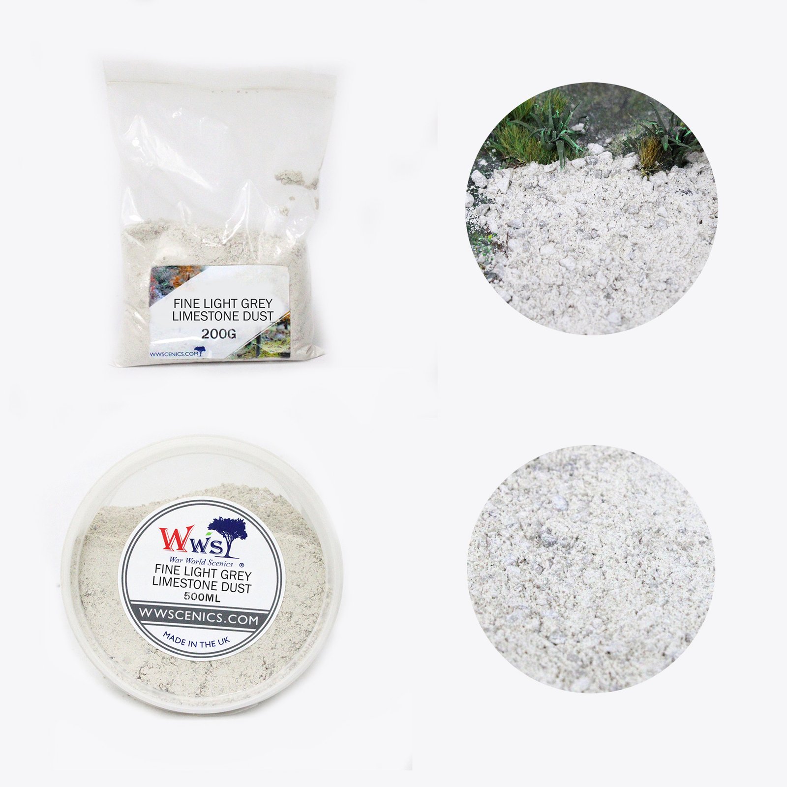 WWScenics Extra Fine Dark Gray Rock Dust 0-1mm | 180ml Tub | Wargame Scenery