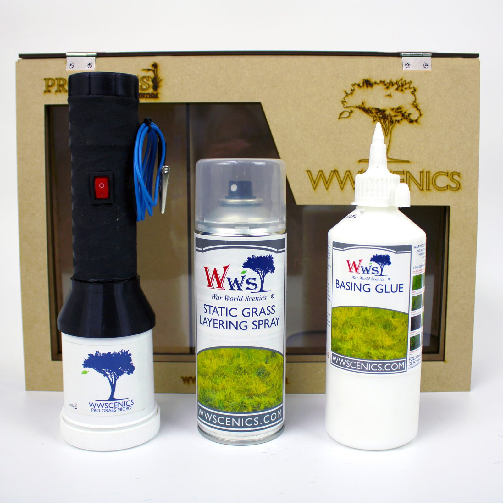 War World Scenics Pro Grass Box – Electric Grass Applicator For Model Railway & Terrain Making