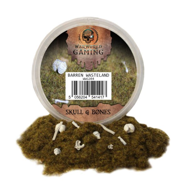 Barren Wasteland _ 9 Skull & Bone Barren Wasteland Basing Kit 2mm Grass 180ml Skull & Bones (Patchy 2mm)