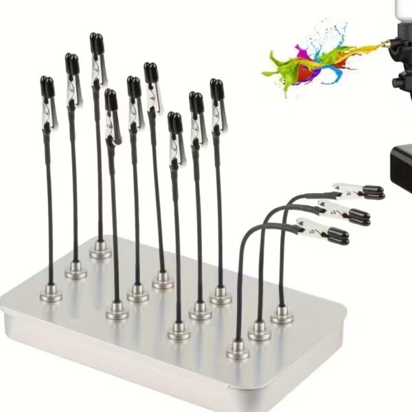 12-Piece Flexible Magnetic Base Painting Clips Set – Crocodile Clip Modelling Holders