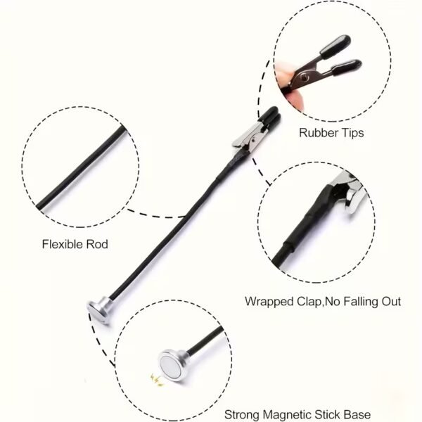 12-Piece Flexible Magnetic Base Painting Clips Set – Crocodile Clip Modelling Holders