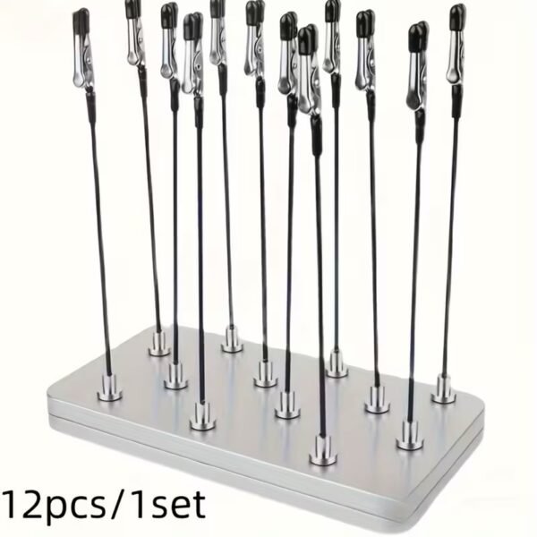 12-Piece Flexible Magnetic Base Painting Clips Set – Crocodile Clip Modelling Holders